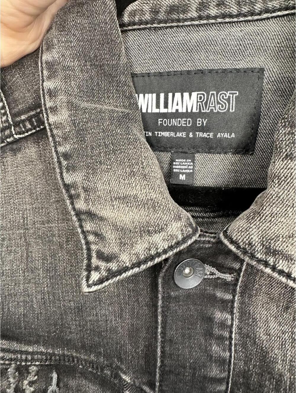 William Rast Black Distressed Denim Jacket - Sz. M - Picture 3 of 5